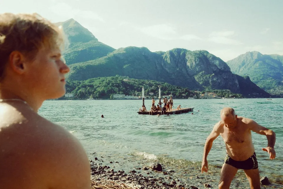 Swimmers at Lake Como, with Cinea Cinestill 800T